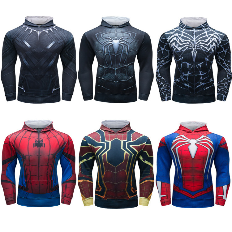 mens cheap blank plain funny spiderman black panther hoodies clothing