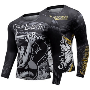 BJJ Rash Guards ,Custom 3D Sublimation Wild Wolf Pattern Men T Shirt Manufacturer