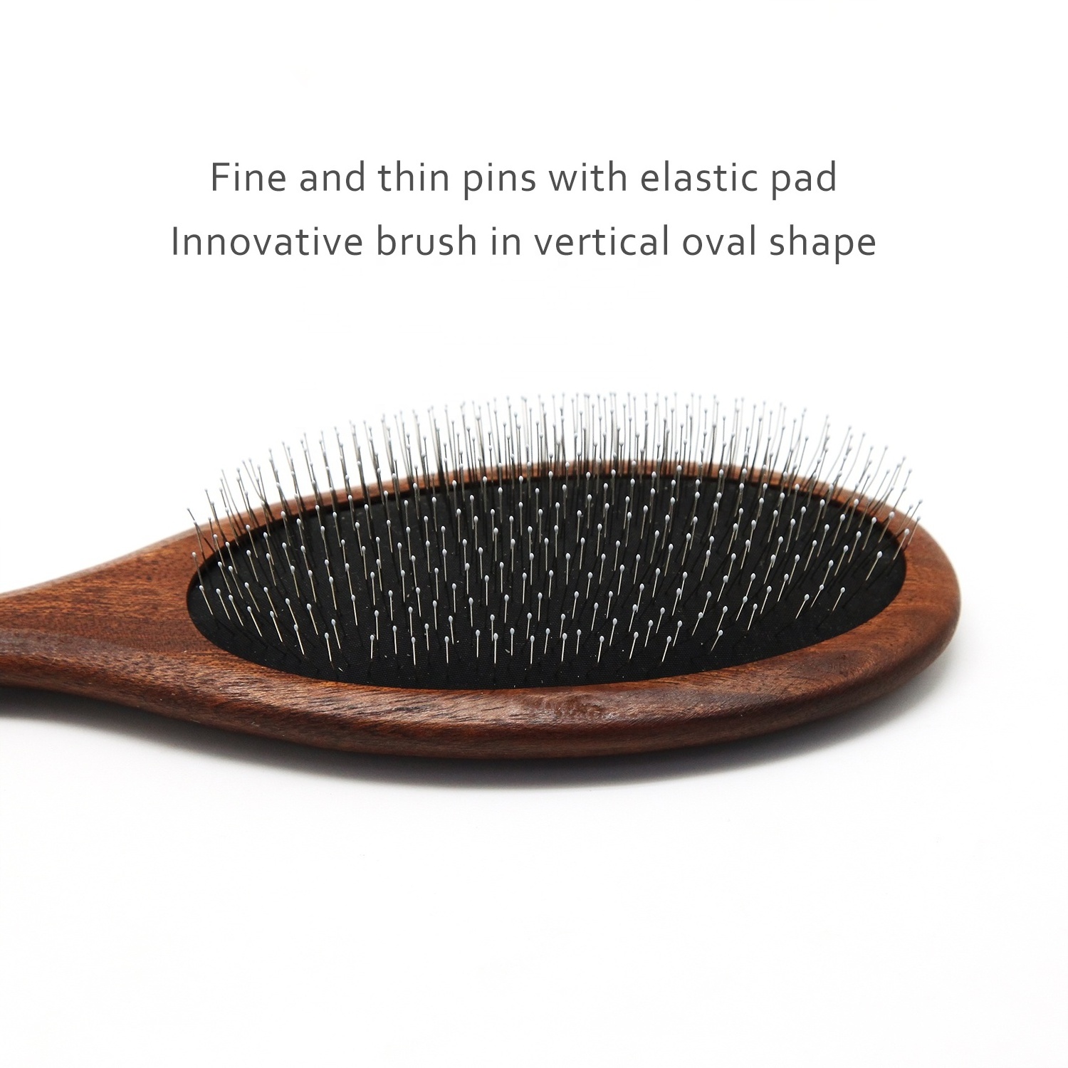 Baoli OEM Wooden Handle Pet Slicker Brush With Silicone Dots Massaging Cat Dog Skin Grooming Slicker brush Pet Pin Brush