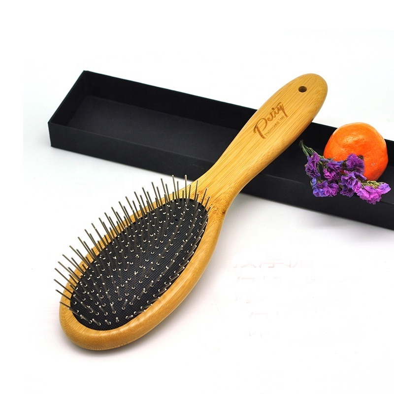 ODM Cepillo Para Perro M 60x220mm 70g Mascotas Cepillo Stainless Slicker Pin Steel Massage Brush Dog Grooming Pet Brush