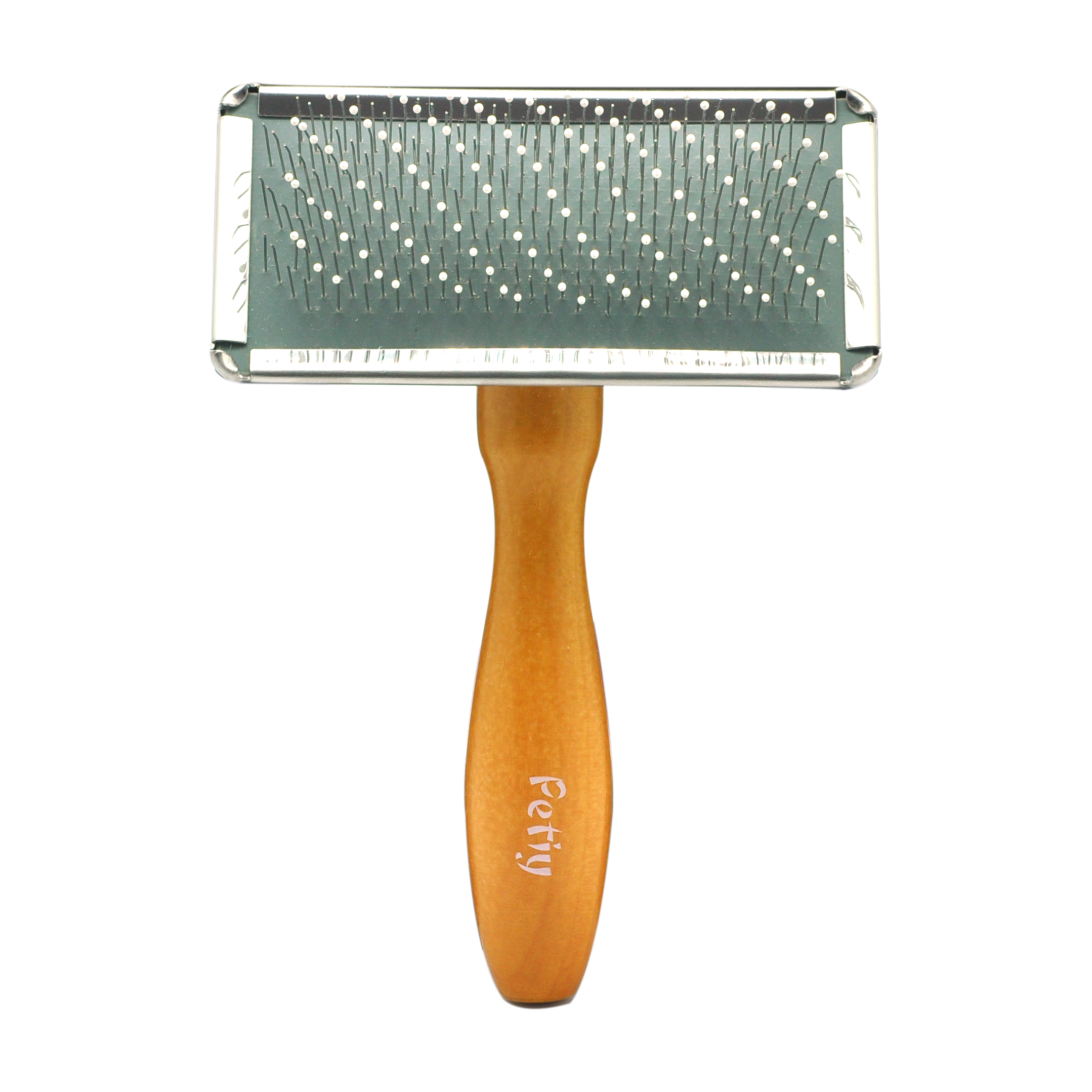 Baoli OEM Spazzola Peli 90x130mm Pet Slicker Brush Wooden Handle Cat Tick Bamboo Daily Grooming Cleaning Cat Dog Slicker Brush