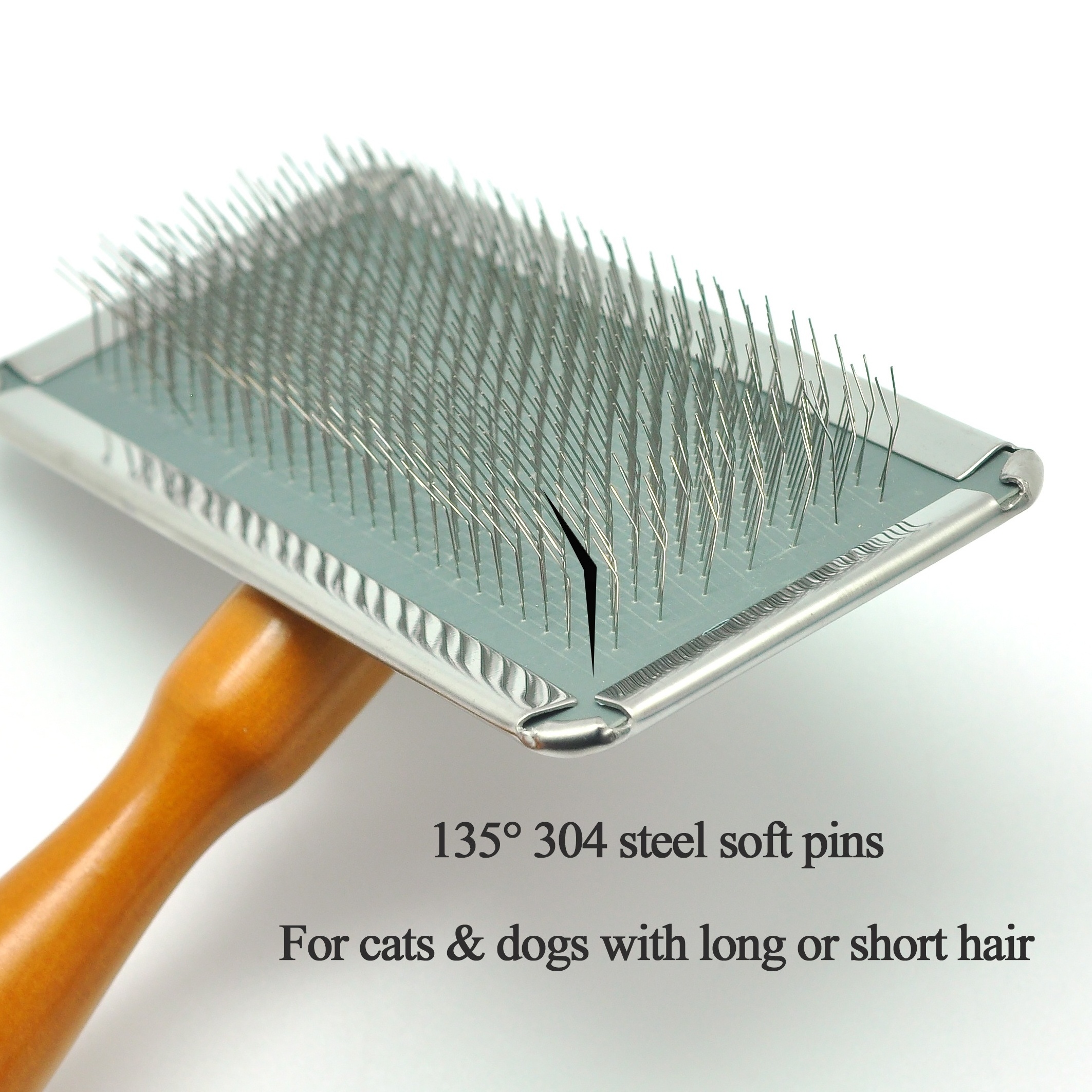 ODM Brosse Pour Animaux Spazzola Peli Animali 90x130mm M 40g Self Cleaning Slicker Custom Logo Colorful Pin Pet Brush