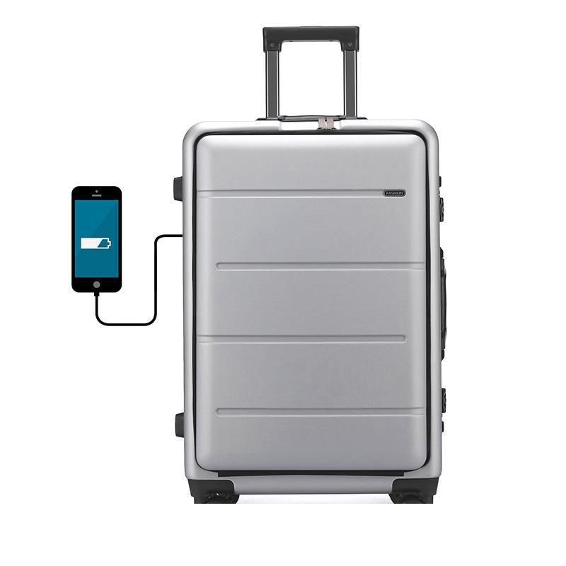 PC Durable Lightweight Luggage with TSA Lock Suitcase Spinner Wheels Cross Stripe Luggage Sets 18in/20in/24in