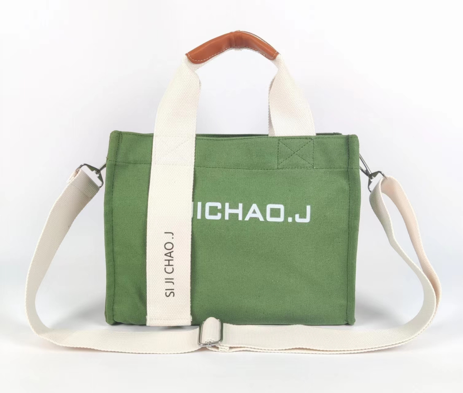 Eco Woman Canvas Bag With Adjustable Shoulder Strap Custom Logo Korea style Tote Bags With Zipper