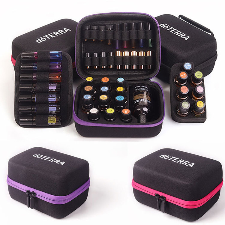 Premium Universal Soft Storage Protects Hard Shell Eva Carrying 15ml Essential Oil Roller Case For Up To 19 Bottles