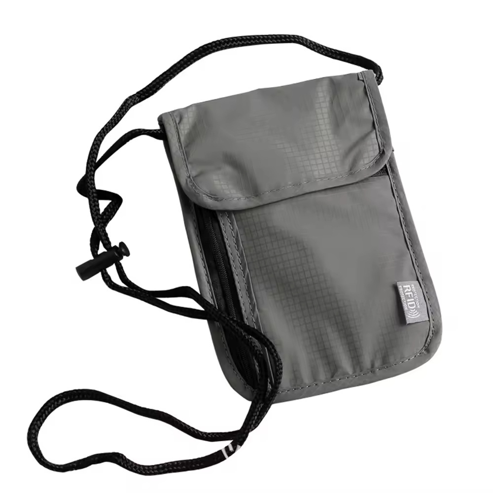 Waterproof Nylon Anti-Theft anti-radiation anti-rfid Travel Passport Neck Pouch Phone Wallet ID Credit Card Case Crossbody Bag