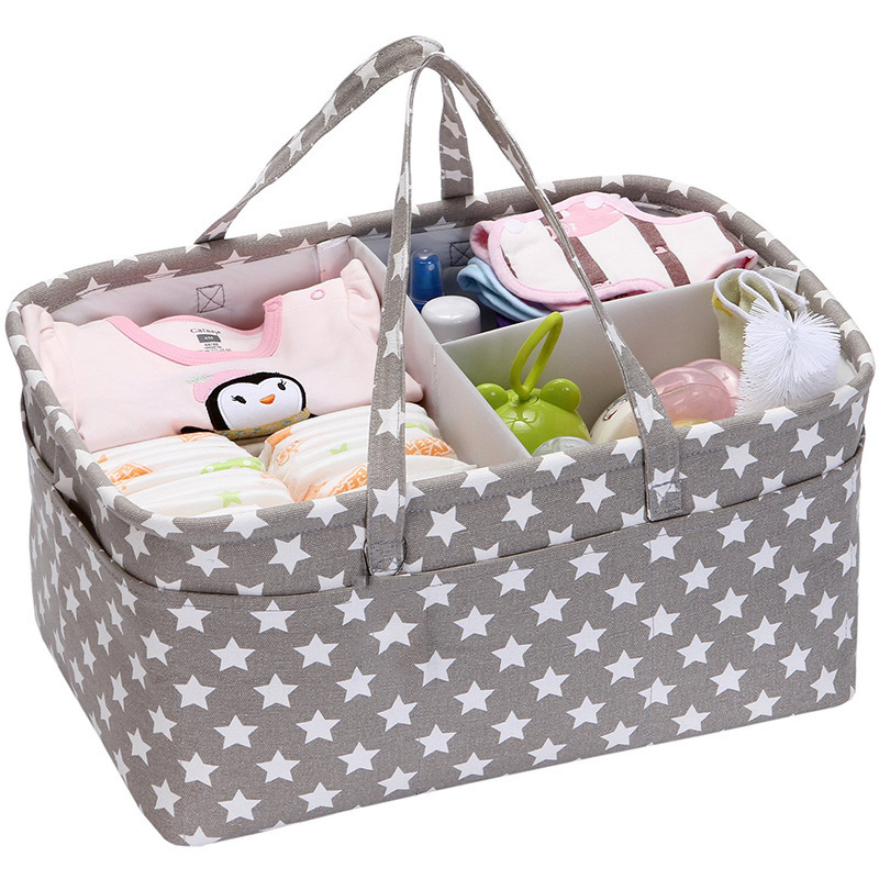 Portable Foldable Baby Diaper Caddy Organizer Bag Nursery Car Organizer Tote Bag With Divider