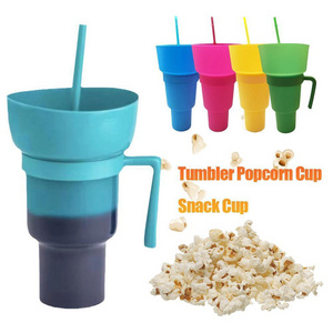 2024 Most Popular Colorful Removable Custom Logo Stadium Tumbler 2 In 1 Snack And Drink Cup stadium cups