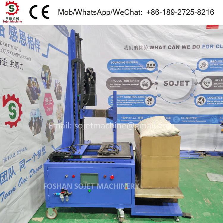 Pillow pressing carton packing machine for home textile factory