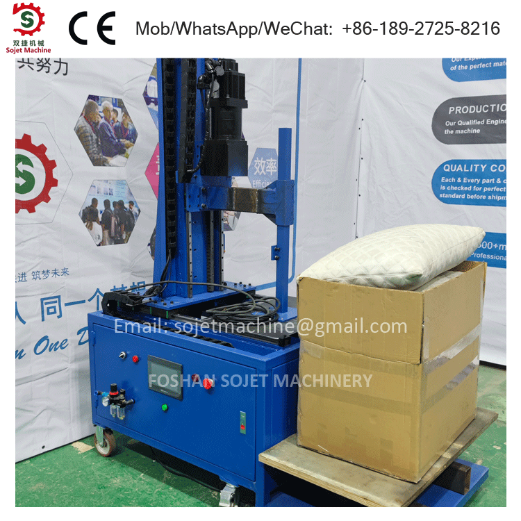 Pillow pressing carton packing machine for home textile factory