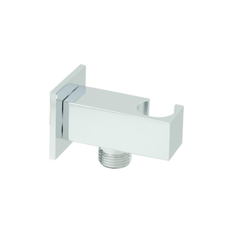 High Quality Chrome Square Solid Brass Handheld Shower Holder Bracket With Water Outlet