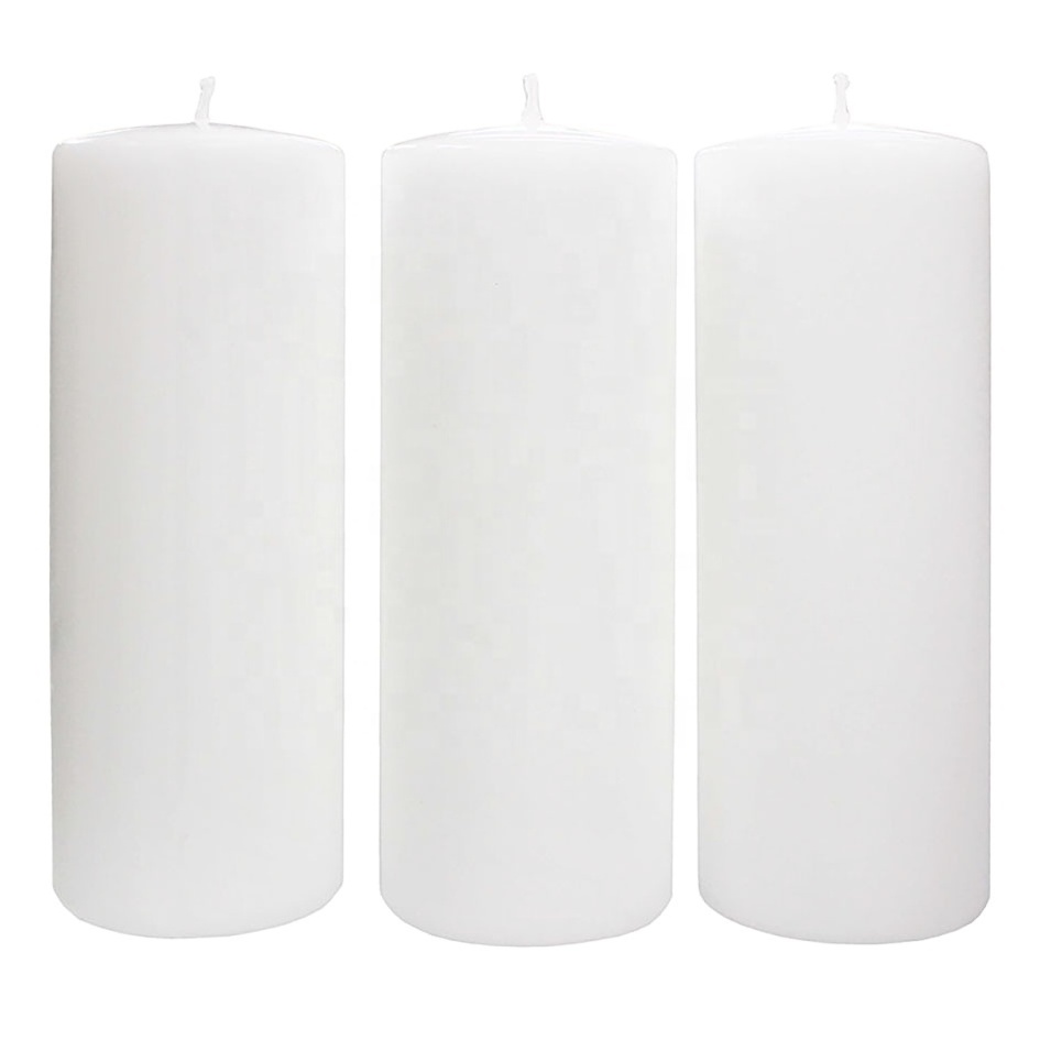 bulk hot sale diameter 7cm unscented white pillar candle