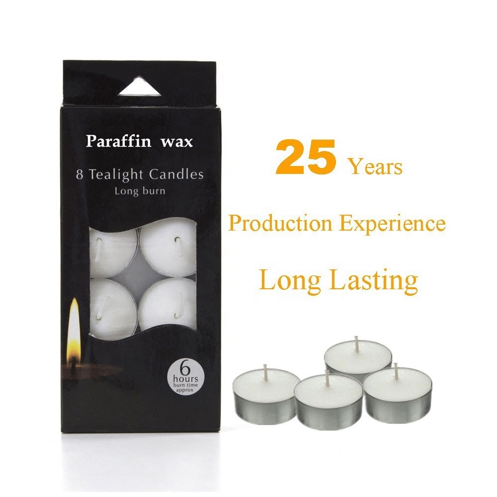 4 hours Unscented White Mini Paraffin Tealight Candle Tea Light Candles / Tealights