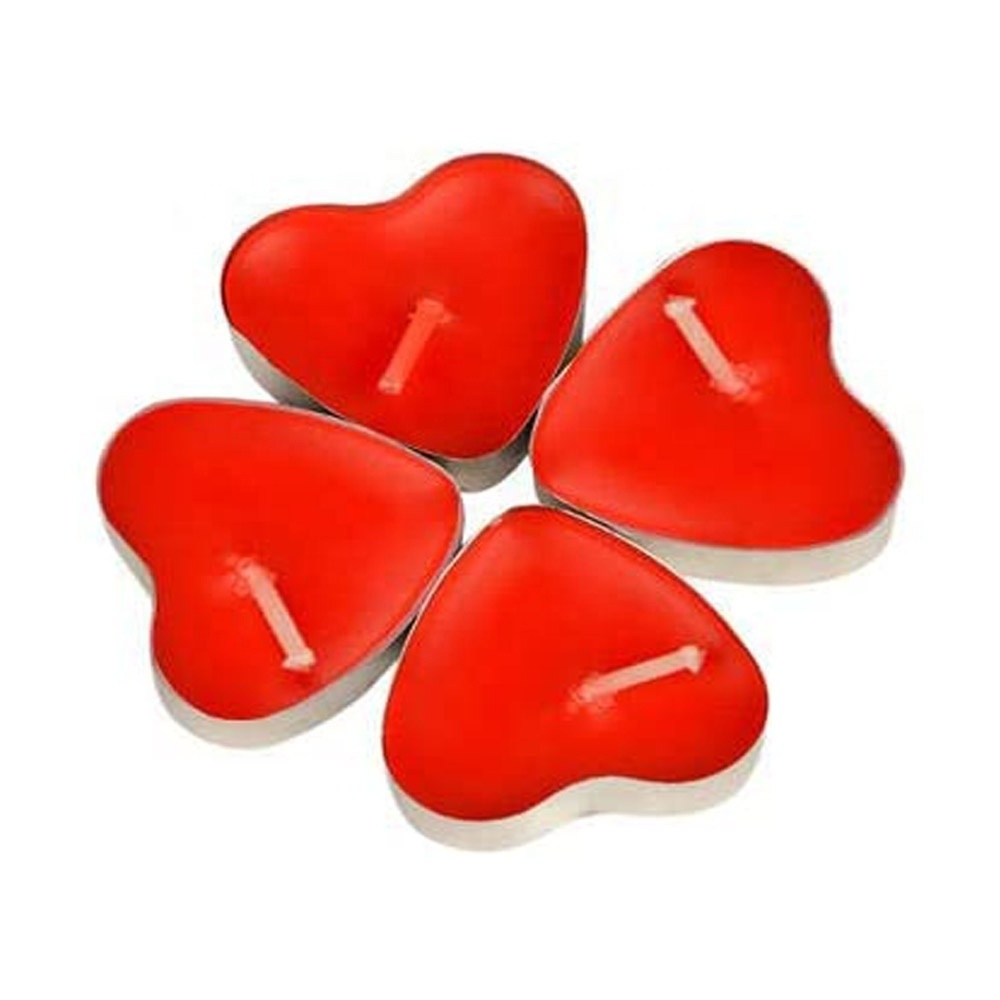 Wholesale Plastic Colored Scented  Heart Shape Tea Light Candle For Wedding