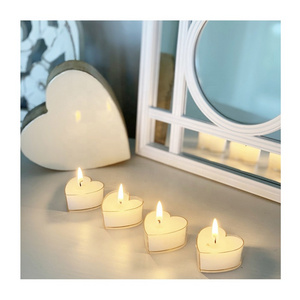 Wholesale Plastic Colored Scented  Heart Shape Tea Light Candle For Wedding