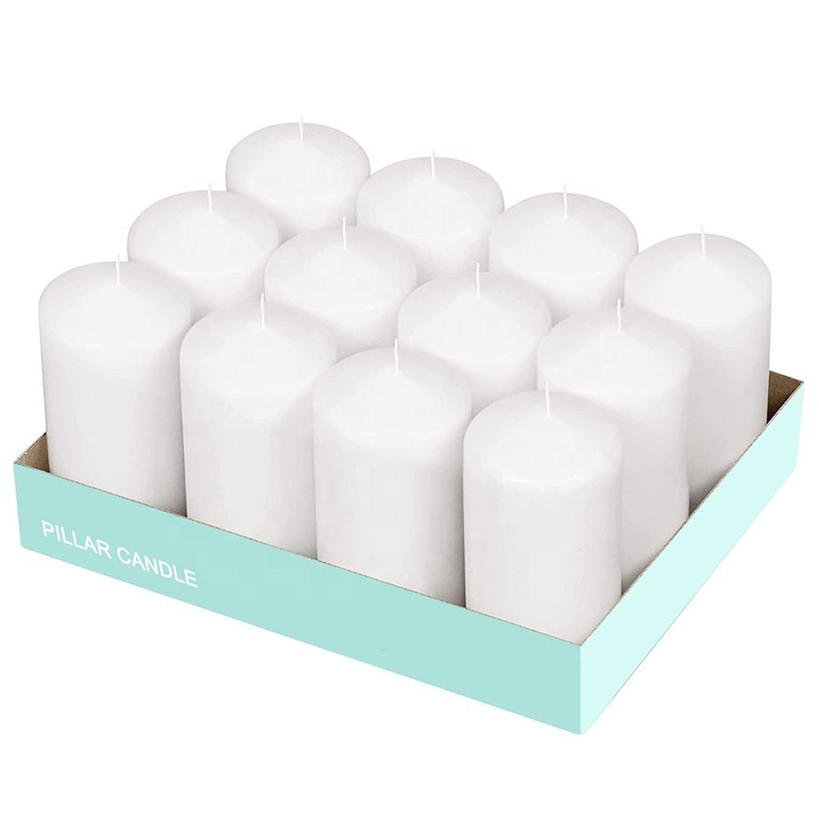 wholesale unscent white big large size pillar candle for church wedding home decoration