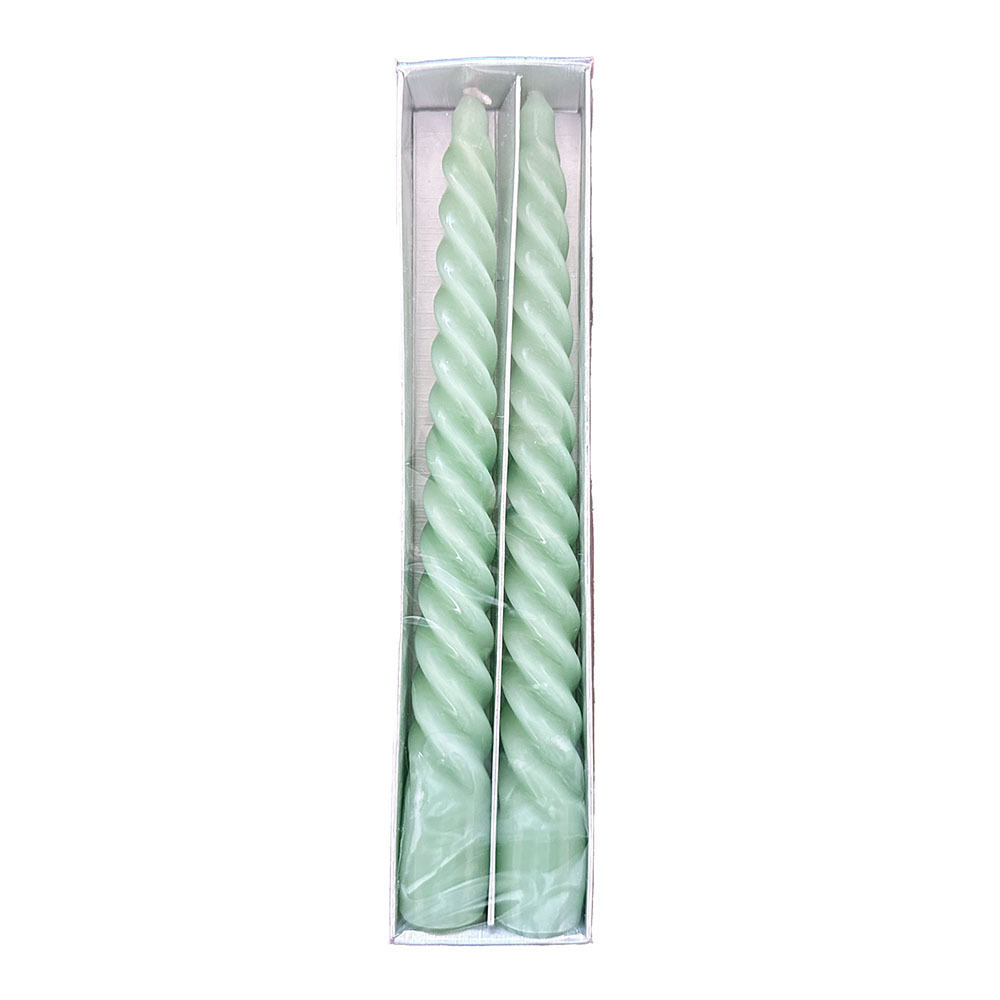 Candle Factory Taper Spiral Twisted Smokeless Dinner Table Wax Candles