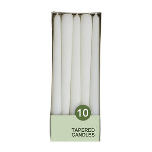 decorative 7 hour burn time white taper candle wholesale