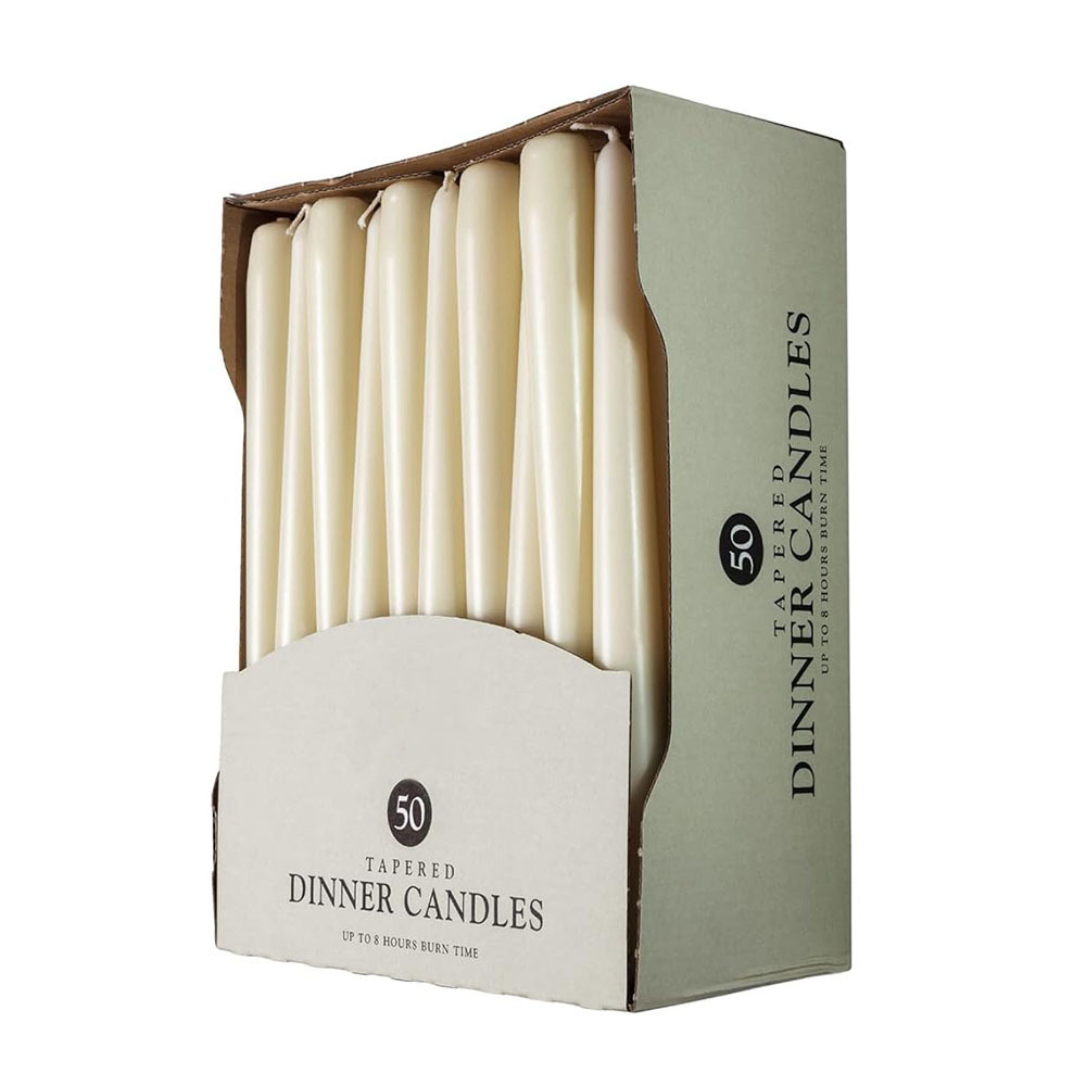 wholesale smokeless unscented taper candles non drip white tapered candles