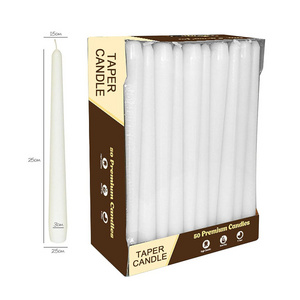 wholesale smokeless unscented taper candles non drip white tapered candles