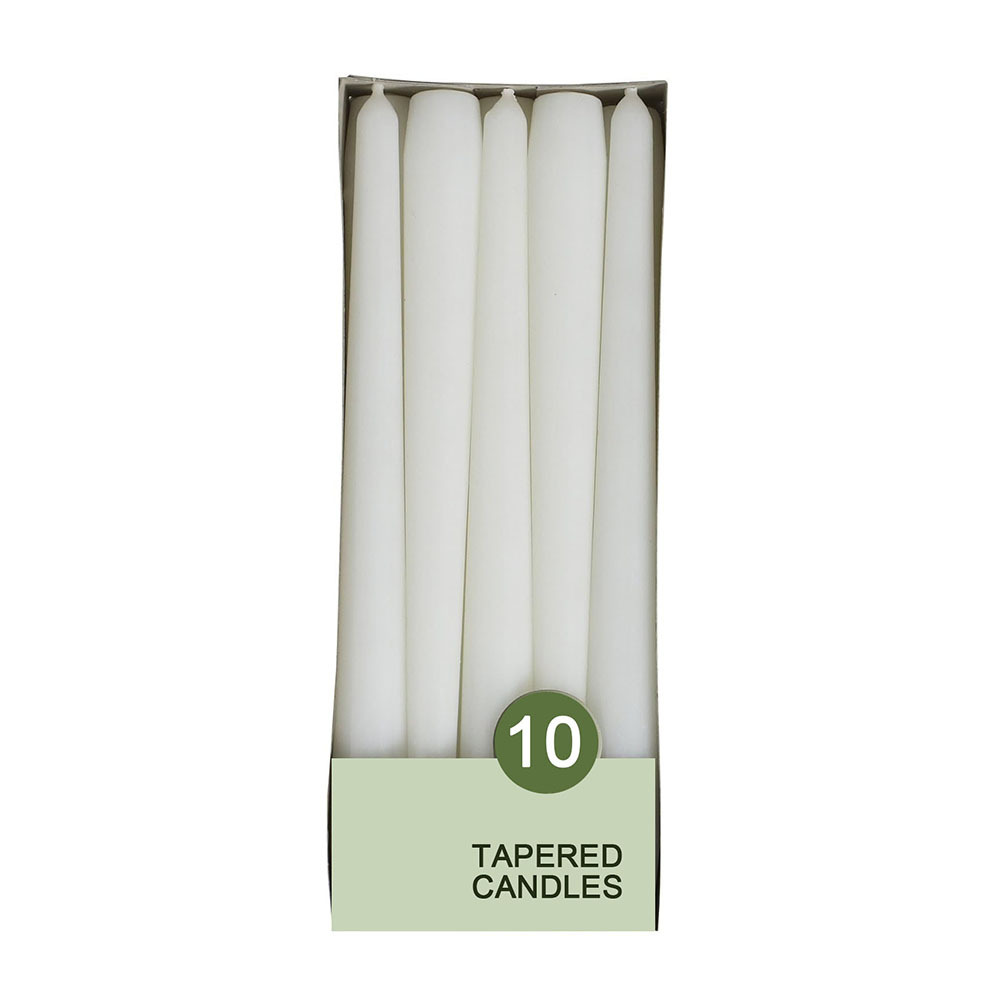 wholesale smokeless unscented taper candles non drip white tapered candles