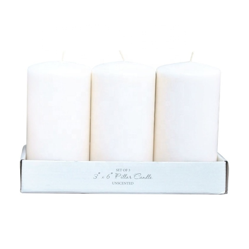 Hot sell white or color large scented church pillar candle