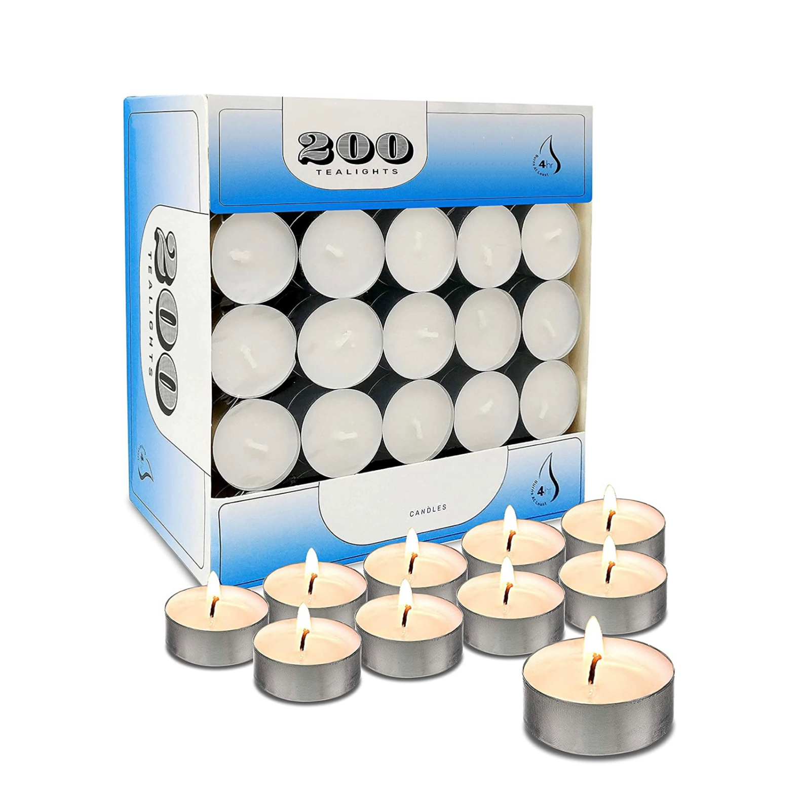 European quality candles bulk pack 200 emergency candle 4 hour burn time white tealight candle