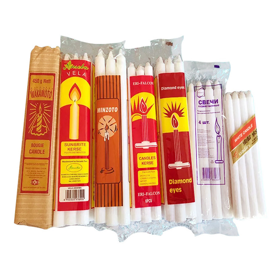 Wholesale White plain household pillar stick candles for Nigeria