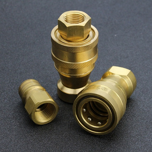 IOS7241-B H102  1-1/4"inch NPT Hansen HK interchange double poppet valve brass quick coupler for air hose