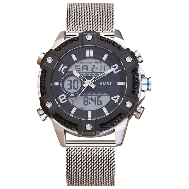 AM3032 factory price wholesale cheap japan movement stainless steel black water resistant men watch