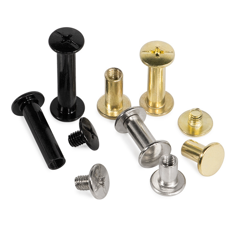 Wholesale Decorative  stainless steel brass chicago screw for leather belt male female chicago book binding screw