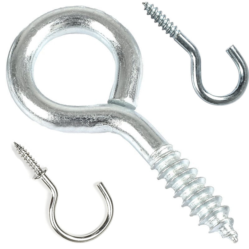 Good Sale Self-tapping  Steel Nickle Plated Brass  C Hook/l Hook Screw, Close Shape Screw Hook