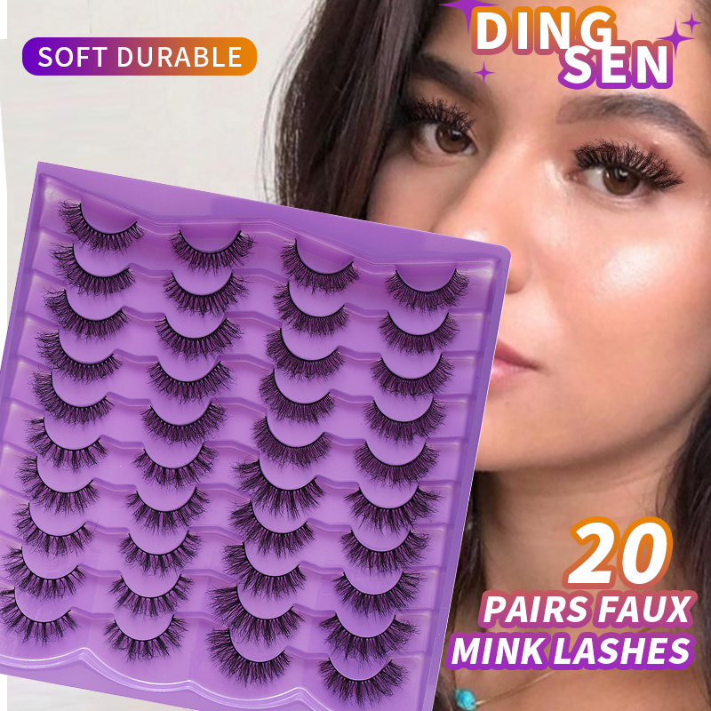 Eye Lashes Wholesale Qingdao Beauty Supplies 20 Pairs Full Strip Eyelashes Lash Extensions Kit Cils Wholesale Lashes