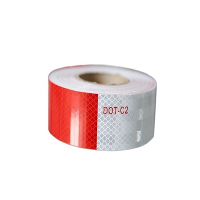 High Quality White And Red Conspicuity 5cm Reflective Tape DOT-C2 For Truck Sticker