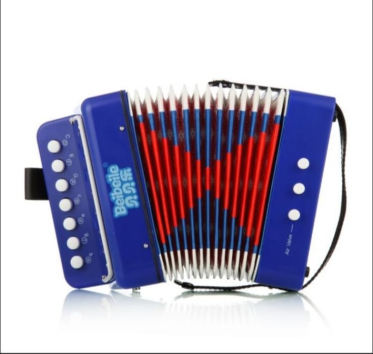 children 7 key 2 bass high end and cheap chromatic plastic toy accordion for sale