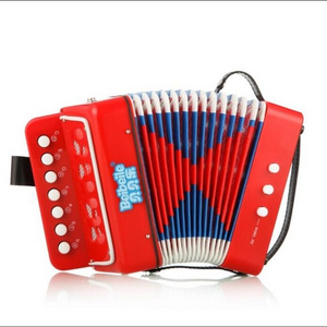 children 7 key 2 bass high end and cheap chromatic plastic toy accordion for sale