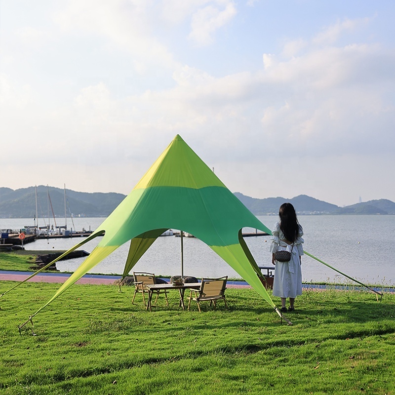 Hexagon Outdoor Tent Waterproof Star Canopy Shaped Beach Tent