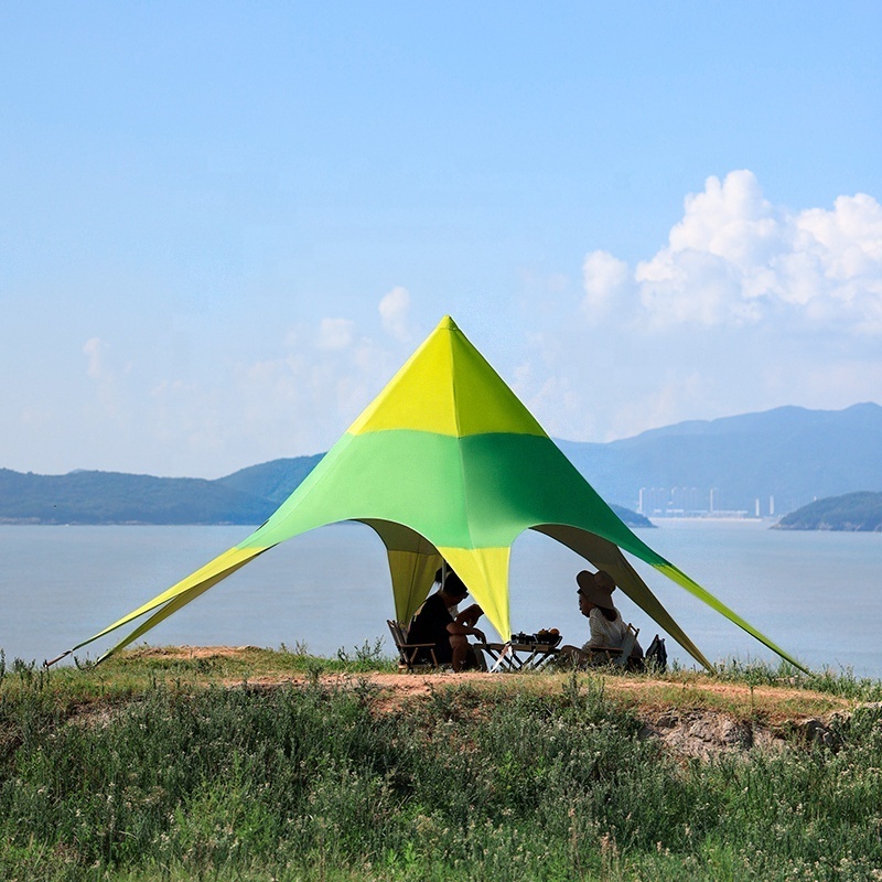 Hexagon Outdoor Tent Waterproof Star Canopy Shaped Beach Tent