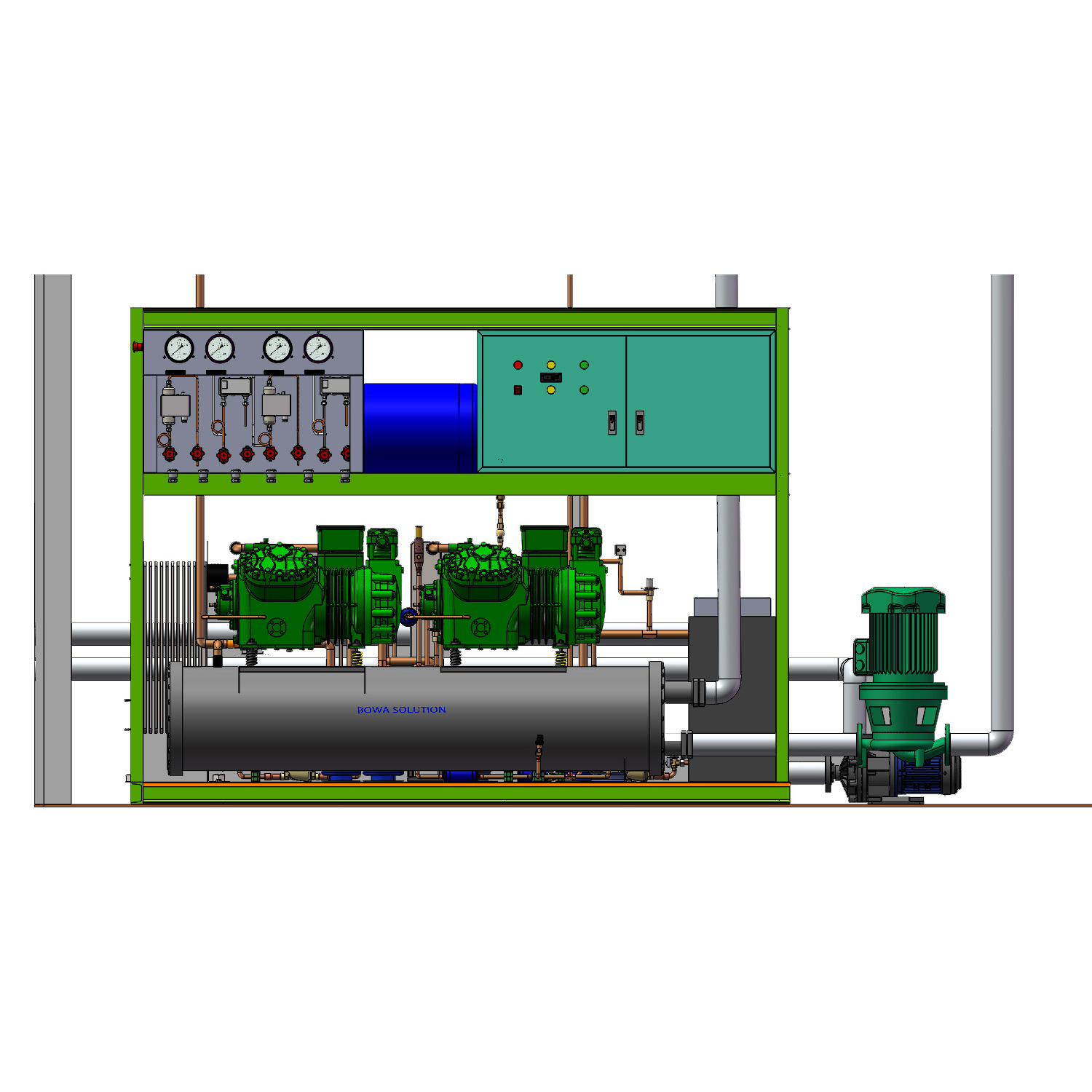 -75'C heat transfer oil cooling is for petrochemical Industry: polymerization, decomposition, distillation, concentration, etc.