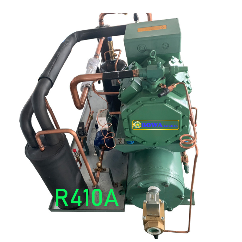 12HP water cooled R410a condensing unit with conventional compressor improves cylinder volume efficiency & cooling capacity much