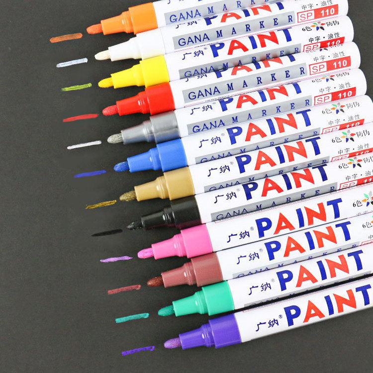 Hot selling 12 colors optional paint marker pen DIY waterproof permanent album graffiti pen oil based car tyre paint marker pen