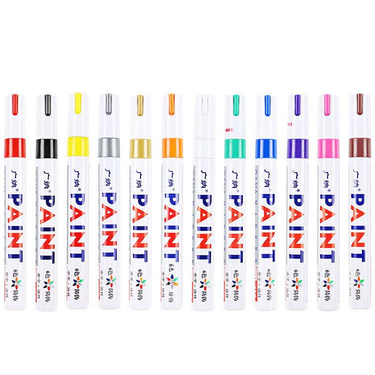 Hot selling 12 colors optional paint marker pen DIY waterproof permanent album graffiti pen oil based car tyre paint marker pen