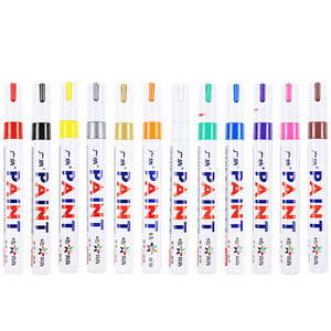 Hot selling 12 colors optional paint marker pen DIY waterproof permanent album graffiti pen oil based car tyre paint marker pen