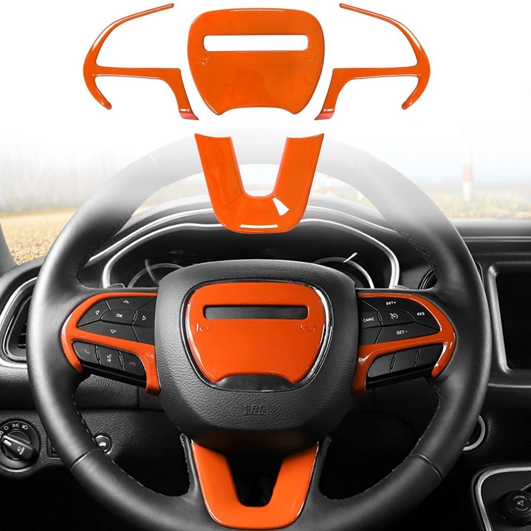 Steering Wheel Cover Trim Decal Sticker Interior Accessories for Dodge Charger Challenger Durang 2015-2021