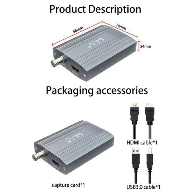 Acasis High Quality 2 Channel SDI&HD USB3.0 Video Capture Card Switch for PS4 Game Live/NS Camera 4K Recording