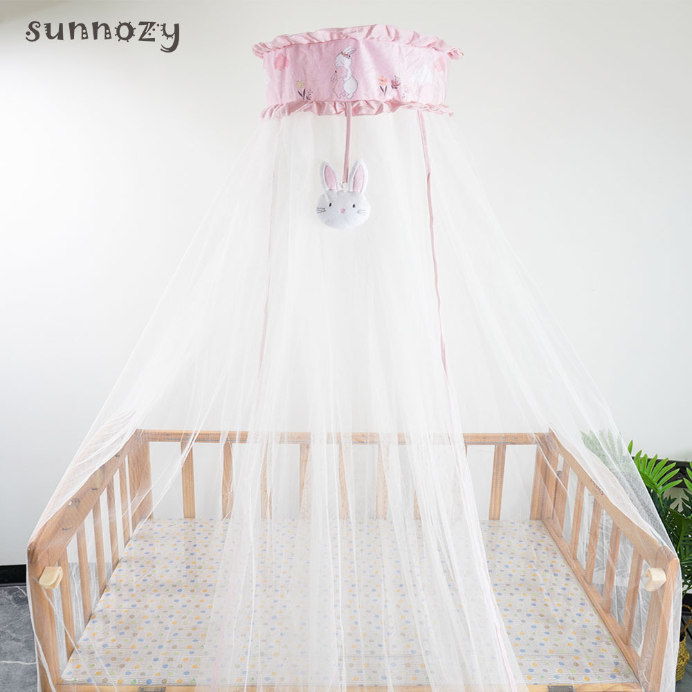 Sunnozy baby mosquito net with bracket, court floor to ceiling full cover mosquito net, newborn universal gauze net