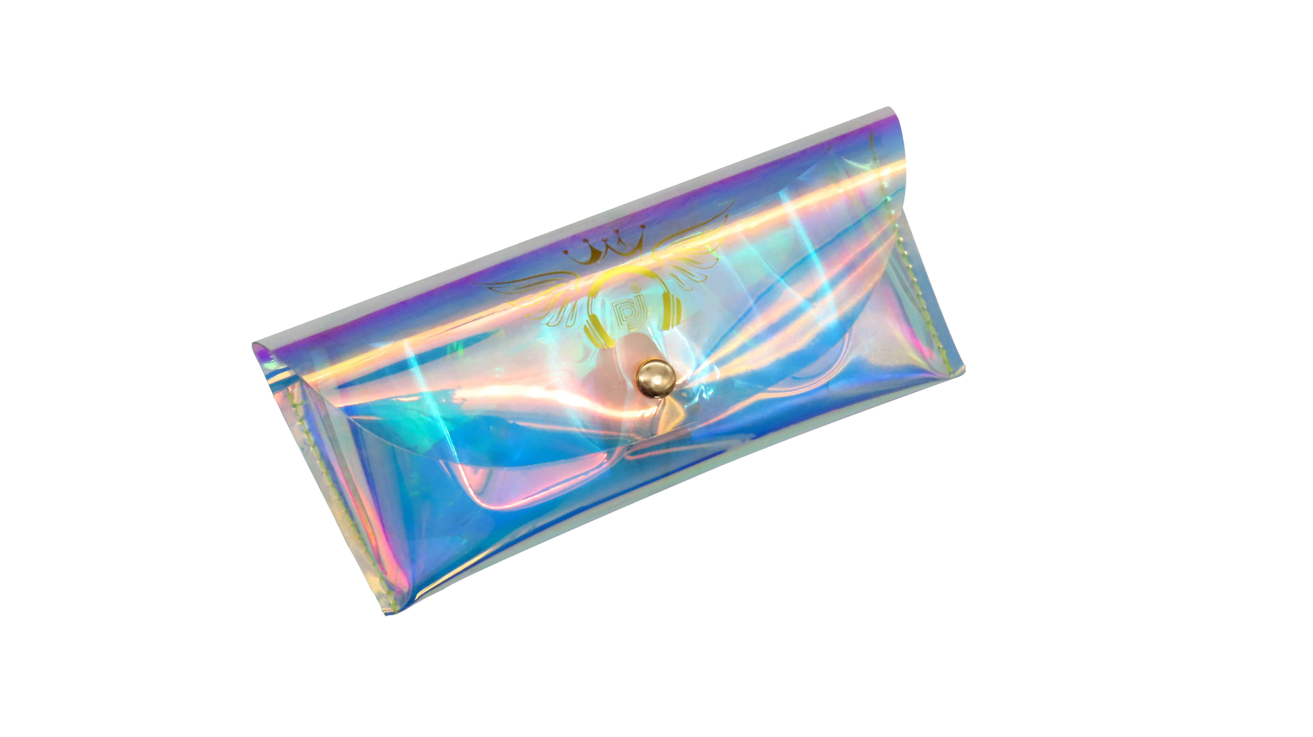 Premium High Quality Clear Plastic Sunglasses Packaging Soft Waterproof Eye Glasses Pouch Holographic Sun Glasses Case