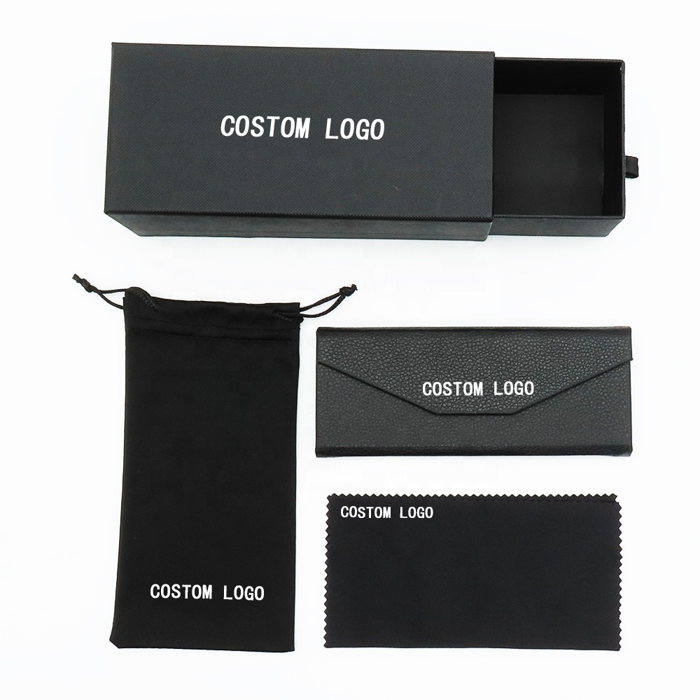 Customized logo shade set packaging bag pouch custom luxury sun eye case sunglasses box eyeglasses glasses case