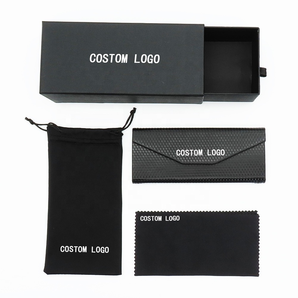 Customized logo shade set packaging bag pouch custom luxury sun eye case sunglasses box eyeglasses glasses case