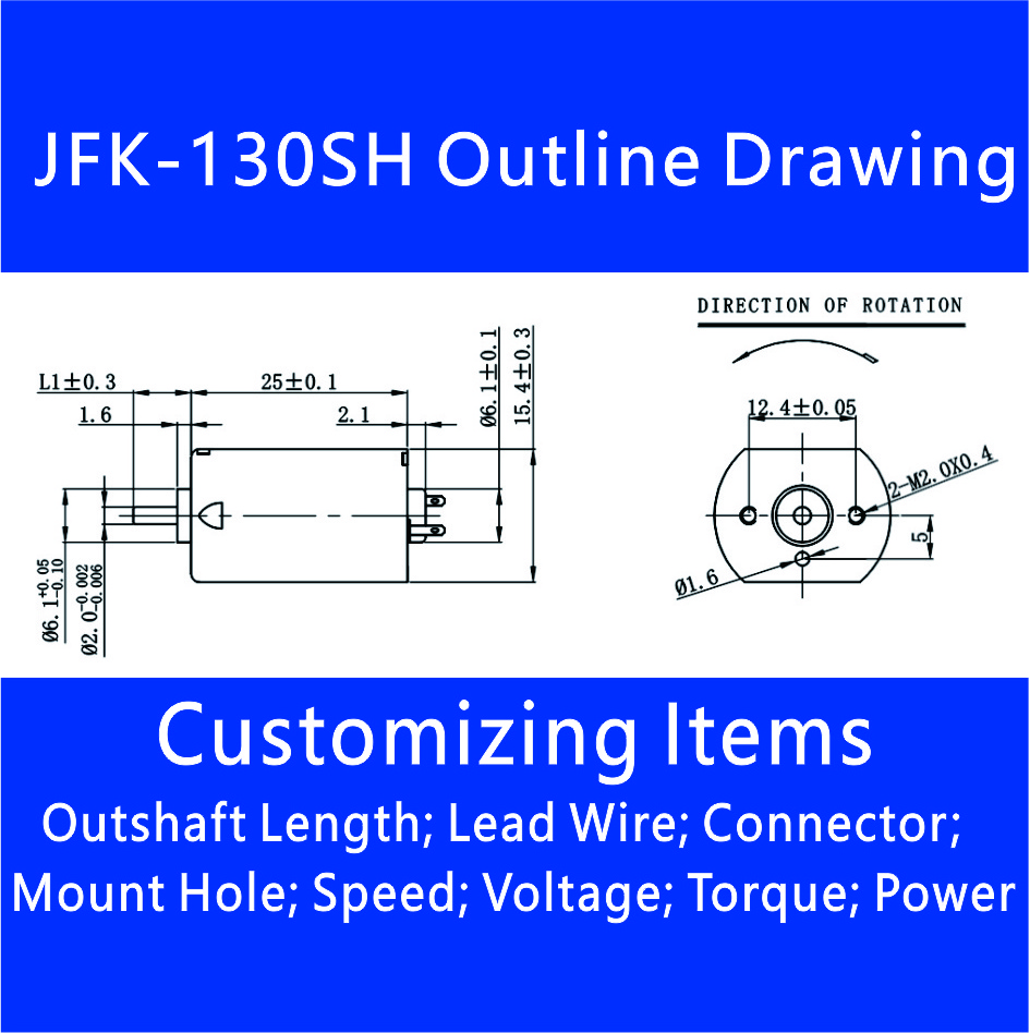 Small Electric Motor Manufacturers JRC JFK-130SH Mini DC Motor FF RF FK 030 130 180 3V -12V Mini Electric Hobby Motor